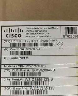 Brand NEW CISCO WS-C3850-12S-S 12 SFP Ethernet ports, with 350WAC power supply