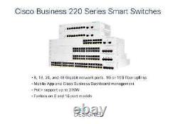 Cisco Business CBS220-16P-2G Smart Switch 16 Port GE PoE 2x1G SFP 3-Y