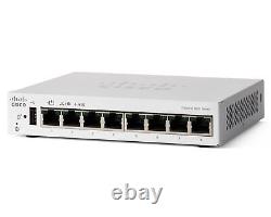 Cisco Catalyst 1200-8T-D Smart Switch, 8 Port GE, Ext PS, Desktop, Limited Lifet