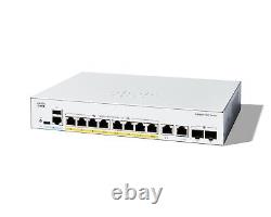Cisco Catalyst 1300-8FP-2G Managed Switch, 8 Port GE, Full PoE, 2x1GE Combo
