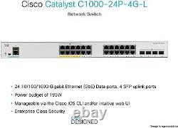 Cisco Catalyst C1000-24P Ethernet Switch 24 Ports Manageable Layer 2 Suppo