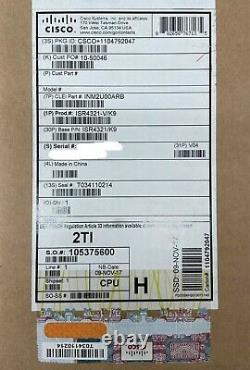 Cisco ISR4321-V/K9 with UC License Cube-10 Integrated Services Router Sealed