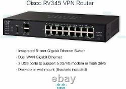 Cisco RV345 VPN Router with 16 Gigabit Ethernet (GbE) Ports plus Dual WAN, Black