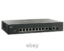 Cisco SG300-10PP10-Port 10/100/1000 Gigabit PoE Managed Switch Sealed NEW
