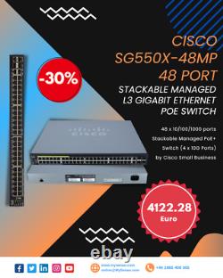Cisco SG550X-48MP 48 Port Stackable Managed L3 Gigabit Ethernet PoE Switch
