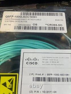 Genuine Cisco QSFP-100G-A0C10M= Sealed, never used 10m 100G Active Optical