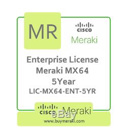 Meraki MX64 Enterprise Licence, 5-Year, 1 Security Appliance LIC-MX64-ENT-5YR