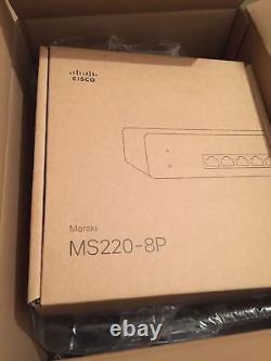 NEW Cisco Meraki MS220-8P POE Cloud Managed Switch & 3 Year Enterprise License