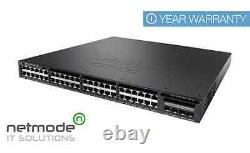 NEW Cisco WS-C3650-48PS-S 48 Port Gigabit PoE+ IP Base Switch 4x1G Uplink ports