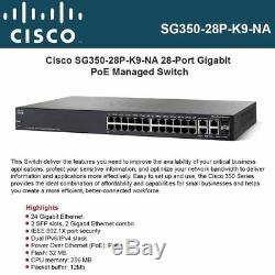 NEW SEALED CISCO SG350-28P-K9 28-Port Gigabit PoE Managed Switch