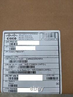 NEW Sealed Cisco WS-C2960X-24PS-L, FREE SHIPS TODAY FROM USA! ORIGINAL clean sn