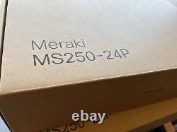 New Cisco Meraki MS250-24P-HW 24 Ports POE+ L3 Managed Switch NEW