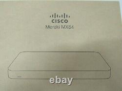 New Cisco Meraki MX64-HW MX64 Security Appliance Unclaimed 1 Year Warranty