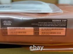 New Sealed SG550X-24P-K9 24-Port Gigabit PoE Stackable Managed Switch
